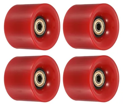 Produktbild von Skateboard Rollen 45x60mm Polyurethan80A mit ABEC Lagern Rot/Gold 4er Set