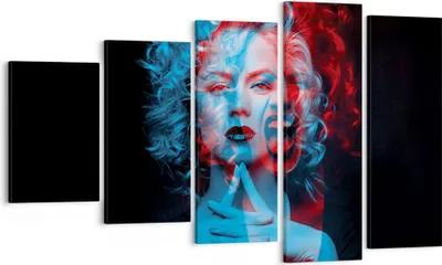 Produktbild von Bild auf Leinwand - Leinwandbild - 5 Teile - Schwarz Frau Emotionen - 100x60cm - Wand Bild - Wanddeko - Wandbilder - Leinwanddruck - Bilder - Wanddekoration - Leinwand bilder - EG100x60-4472