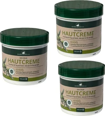 Produktbild von 3 St.x 250 ml Herbamedicus Hautcreme Olivenöl Tages + Nachtpflege
