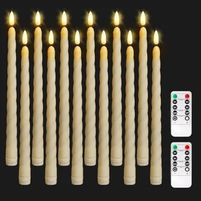 Image de Lot de bougies LED avec télécommande et effet de flamme vacillante