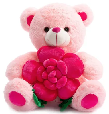 Image de Ours en peluche rose - 41 cm