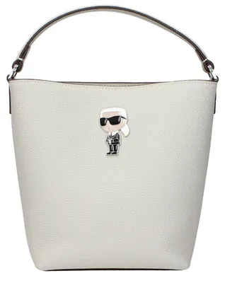 Produktbild von Karl Lagerfeld Ikonik Beuteltasche Leder grau Pin silber
