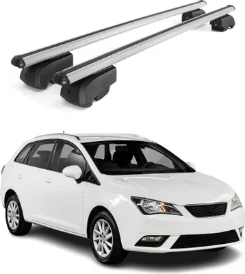 Image de Barres de toit Transversales pour Seat Ibiza IV ST 2009-2016 ABE Gris Alu
