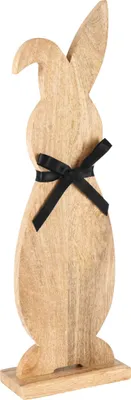 Zdjęcie produktu dla EGLO Living, dekoracyjna figurka zająca na Wielkanoc, duży element dekoracyjny na wiosnę, dekoracyjny zając na Wielkanoc, drewniana figurka w naturalnym kolorze, 53 cm