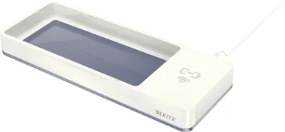 Produktbild von LEITZ 5365-10-01 Duo Colour Federschale WOW weiß/perlweißmit integriertem QI Induktionsladegerät.Für alle Smartphones mit eingebautem Em