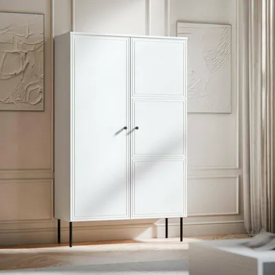 Immagine prodotto di Dmora Armadio Multiuso 2 Ante Montijo 39x166h cm Bianco, 6 Ripiani 2 Ante