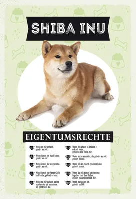 Produktbild von vianmo Holzschild 30x20 cm Shiba Inu Eigentumsrechte