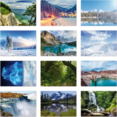 Produktbild von 12 Stück Postkarten MIX - Set aus verschiedenen Motiven mit Natur, Wasser, Gebirge, Technik,  siehe Abbildung - Format: DIN A6 ( PKT-007 )