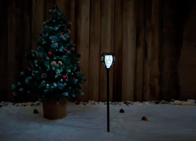 Produktbild von Solar Weihnachts-Gartenleuchte 2in1 Laterne Dämmerungssensor IP44