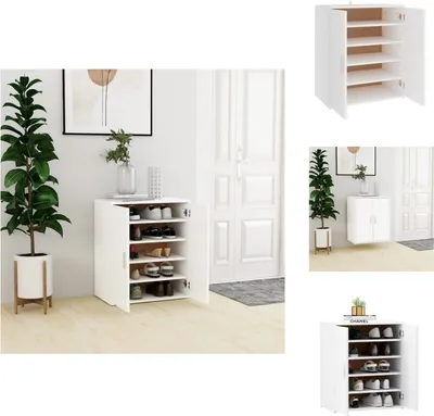Obrázek produktu pro vidaXL Botník bílý 60x35x70 cm materiál na bázi dřeva - Botníky a skříně