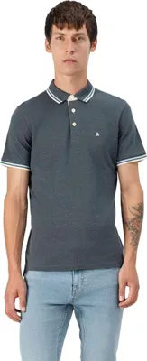 Produktbild von JACK & JONES Polo Shirt Kurzarm Uni Hemd JJEPAULOS Pique Baumwolle Größe: S