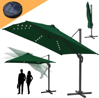 Image de Aopunly Parasol avec éclairage LED Parapluie de jardin 300 cm Parapluie Pavillon - Vert