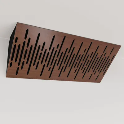 Immagine prodotto di Confezione da 2 – Trappola acustica angolare stretta con rivestimento in velluto | 23x50x10 cm | Riflessione - Isolamento acustico | [WAVE (Horizont) - Noce | Nero]