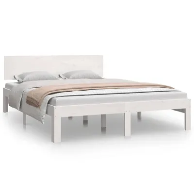 Immagine prodotto di vidaXL Letto in legno massiccio bianco 150x200 cm