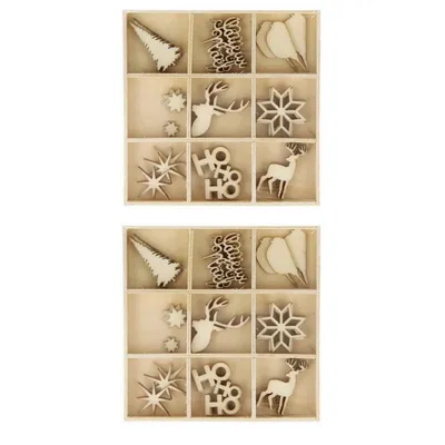 Immagine prodotto di 54 mini decorazioni natalizie in legno