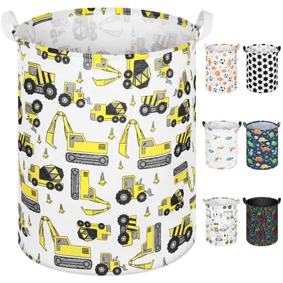 Produktbild von Spielzeugaufbewahrungskorb rund, faltbar, 40 cm, wasserdicht, mit Handgriffen, für Kinderzimmer