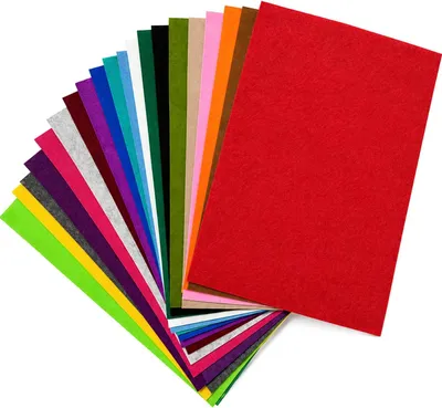 Zdjęcie produktu dla Filc rzemieślniczy 2 mm, 20 kolorów, 20 x 30 cm, 20 sztuk, poliestrowe arkusze filcu do majsterkowania