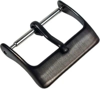 Produktbild von Minott Dornschließe Edelstahl IP schwarz für Lederarmbänder 6-24mm, Anstoß:22 mm