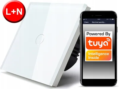 Produktbild von TUYA WiFi Touch Switch 1bw weiß # L+N
