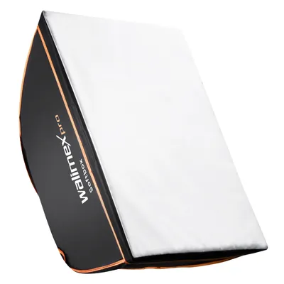 Produktbild von Walimex pro Softbox Orange Line 60 x 90 cm, Soft Box 360° drehbar, Lichtformer für Foto und Video, inkl. Diffusor ideal für Fotostudio