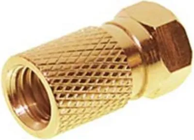 Produktbild von F-Stecker 7,5 vergoldet---mit großer Mutter