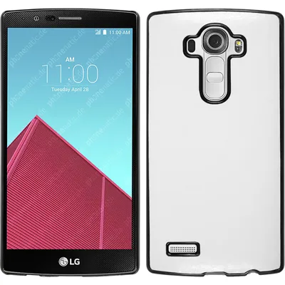 Produktbild von PhoneNatic Case kompatibel mit LG G4 - Hülle weiß Lederoptik Hard-case + 2 Schutzfolien