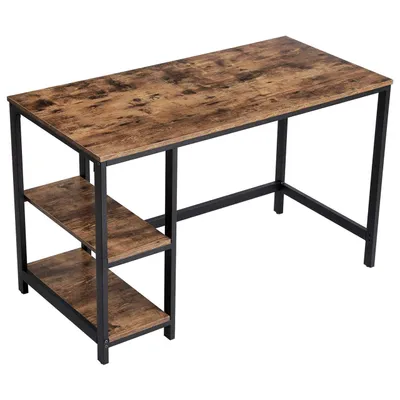 Zdjęcie produktu dla Biurko proste z półkami w kolorze ciemny brąz, idealne do pokoju młodzieżowego lub biura, 120x60x75, kompaktowe VB9 BEGRYF