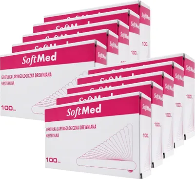 Produktbild von 10 x 100 Stück HNO-Spatel, Holzstäbchen, unsteril, Softmed