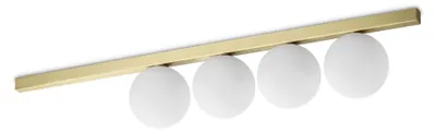 Image de Plafonnier contemporain Binomio Laiton Métallique 4 Lumières G9 4W 3000K Ip20