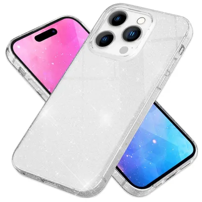 Produktbild von Hülle für iPhone 14 Pro - Glitzer Cover Bling Silikon Handyhülle Glitter Case Silber