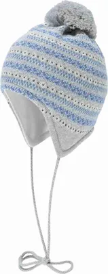Productafbeelding van Kinderbommetje, gebonden, blauw/grijs - 100% katoen