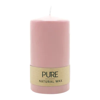 Immagine prodotto di 100% CERA NATURALE PURA, candela a colonna, rosa antico, WENZEL, 130/70 mm, tempo di combustione circa 52h, 100% senza plastica