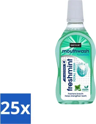 Image de Sence - Fresh Freshmint - Bain de bouche - Frais & Menthe - 500 ml - Pack avantage - 25 pièces