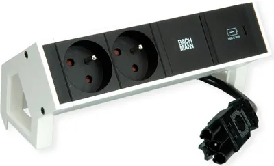 Image de Bachmann Desk2 2Xute 1Xusb C 30W 0,2M Gst18 Ral9010