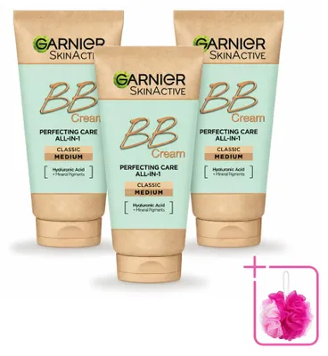 Zdjęcie produktu dla 3 sztuki kremu BB Garnier SkinActive Classic Medium 5-w-1 - 50 ml - zestaw ekonomiczny