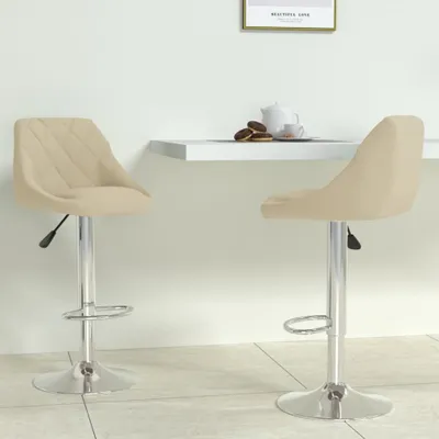 Obrázok produktu pre The Living Store Barhocker 2 Stk. Creme Samt