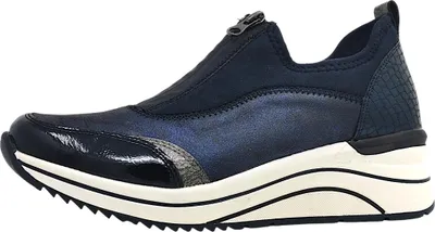 Immagine prodotto di Scarpe da ginnastica da donna Remonte, modello basso, comode, sportive, con lacci, colore blu, adatte al tempo libero
