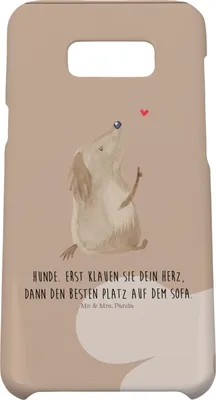 Produktbild von Mr. & Mrs. Panda Samsung Galaxy S8 plus Handyhülle  Hund Liebe - Hundeglück - Geschenk, Hülle, Handy Case, Hunde, Cover, Sprüche, Herz
