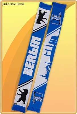 Produktbild von Schal Hertha BSC Berlin Blau Weiss Fanschal Skyline Bär Logo Fahne