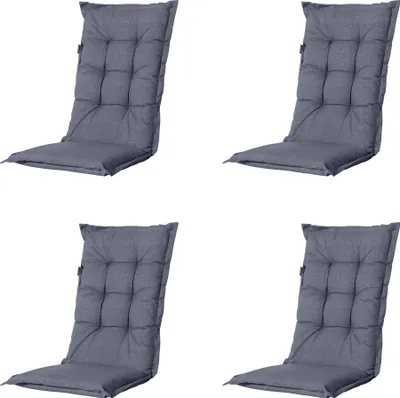 Produktbild von Madison – Manchester Hochlehner-Sitzkissen – Grau – 123 x 50 x 7 cm – 4er-Set