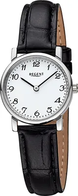 Produktbild von Regent Leder Damen Uhr Armbanduhr Quarz schwarz Lederarmband D2URF1561