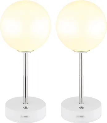 Produktbild von 2er Set LED Tischleuchte, Akku, Höhenverstellbar, H 28 cm