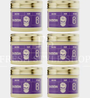 Produktbild von 6x Bandido Aqua Wax Haarwachs Hair Wax 125ml - Neues Design - Neue Rezeptur Nr 6 ( Mittlerer Halt )