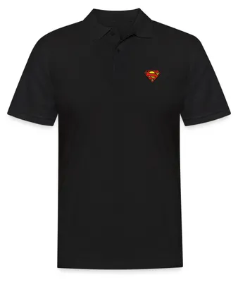 Produktbild von Spreadshirt Superman Original Logo S-Shield Stick Herren Poloshirt, 4XL, Schwarz