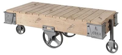 Produktbild von MASSIVMOEBEL24.DE Couchtisch Mango 120x60x43 whitewash lackiert RAILWAY #360
