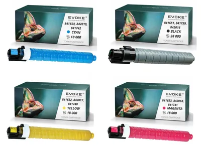 Productafbeelding van Evoke compatibele tonercartridges voor Ricoh MPC-3002 MPC-3502 841651, 4x CMYK: zwart, cyaan, magenta, geel, voor 82000 pagina's, geschikt voor Aficio MP C3002 C3502