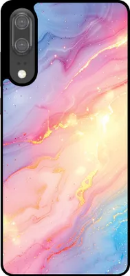 Produktbild von Smartphonica Telefon Fall geeignet für Huawei P20 mit Regenbogen Glitter Marble Print - TPU Backcover Fall Regenbogen Glitter Marble Design