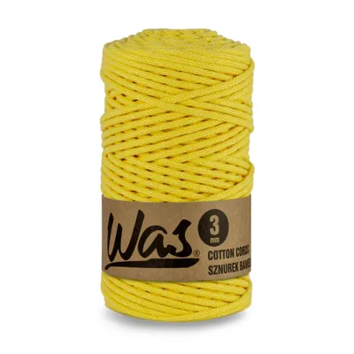 Produktbild von Baumwollkordel Geflochtene Baumwollschnur Polyesterkernschnur Für Makramee Makramee-Seil Bastelkordel 3mm 100m hellgelb DIY WAS