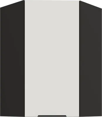 Image de Armoire d'angle haute LUNARA 1 - 60x60 cm, blanc/noir
