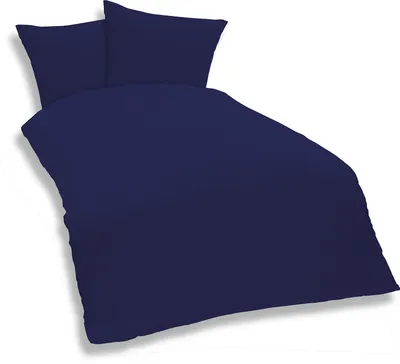 Produktbild von 3 teilige Uni Bettwäsche 200 x 200 cm navy blau Einfarbig Mikrofaser Garnitur